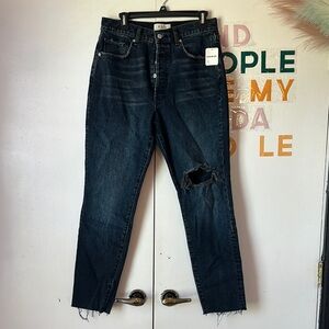 NWT Free People Dark Blue Distressed Women's Jeans